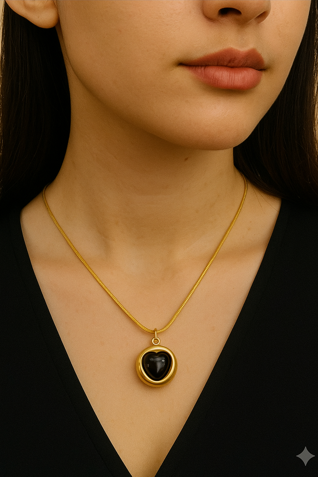 š¤ Midnight Heart Mini Pendant Necklace (Anti-Tarnish)