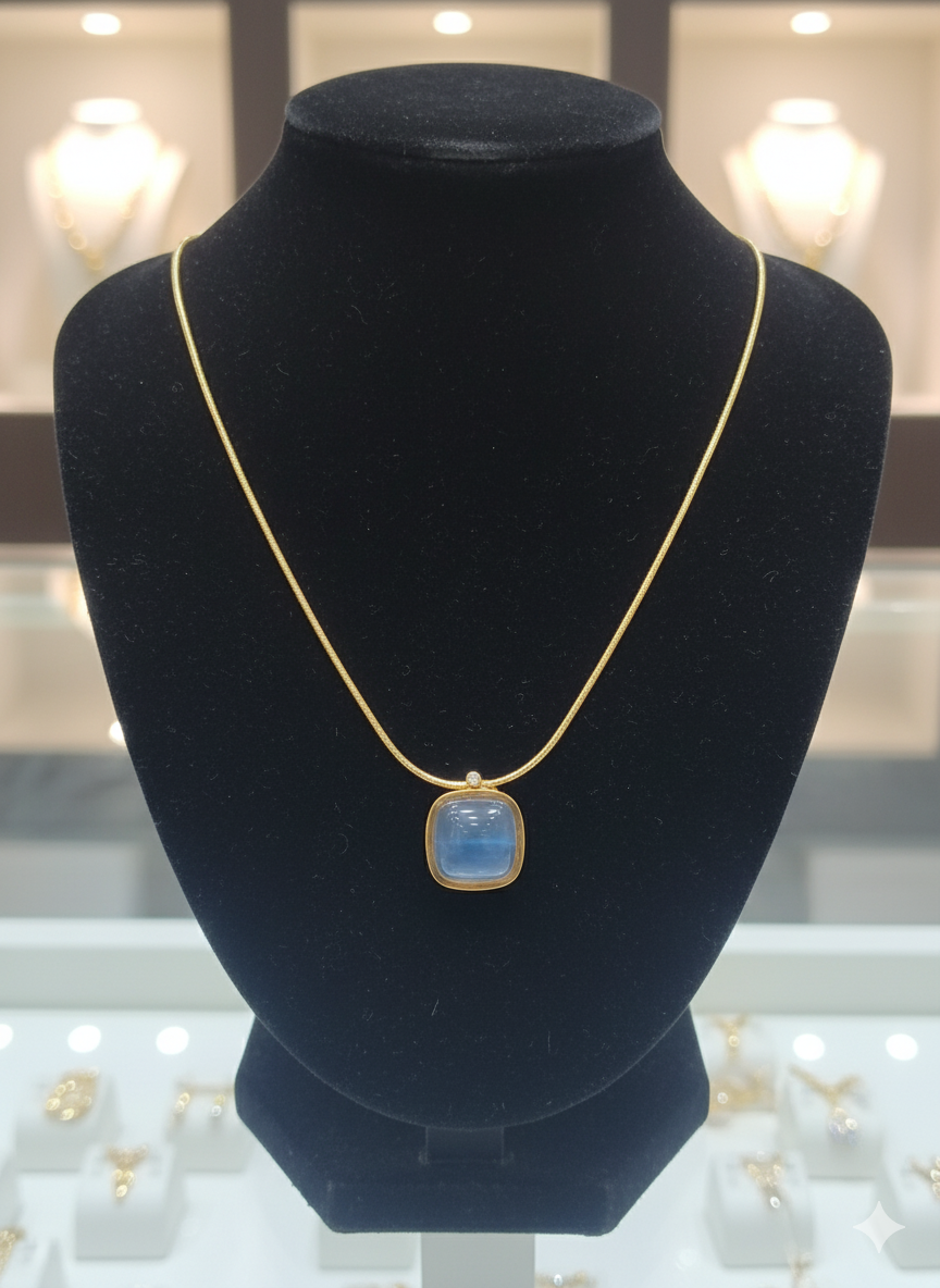 š Azure Glow Anti-Tarnish Pendant Necklace