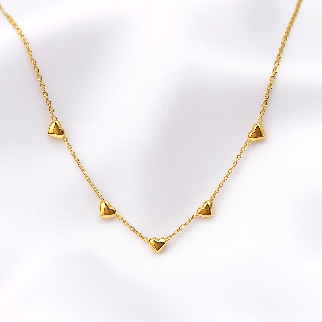 Golden Heartline Necklace – Minimal Love Collection