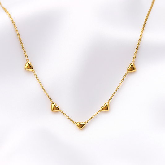 Golden Heartline Necklace – Minimal Love Collection