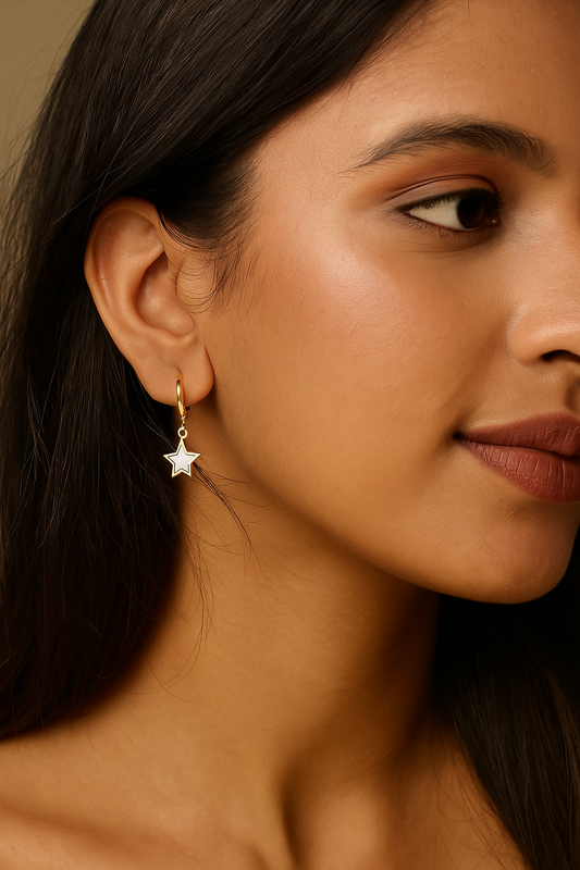 ⭐ Celestia Star Anti-Tarnish Hoop Earrings