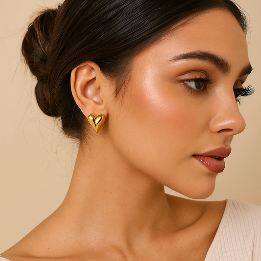 💛 Golden Heart Stud Earrings 💛