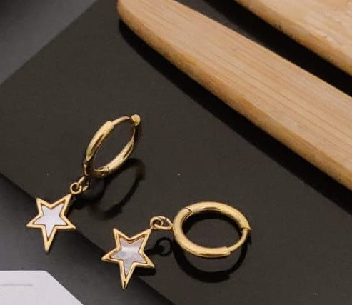 ⭐ Celestia Star Anti-Tarnish Hoop Earrings