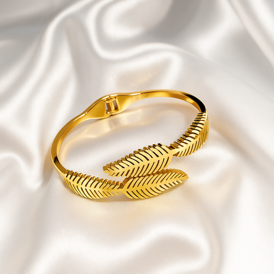 Golden Feather Bangle – Eternal Grace Collection