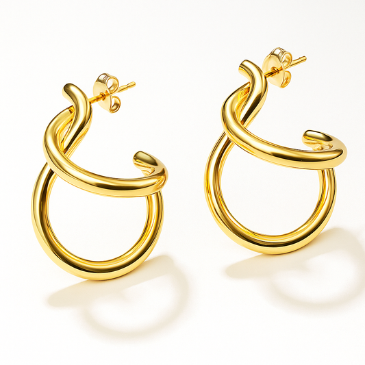 Golden Twist Hoop Earrings – Bold Elegance Collection