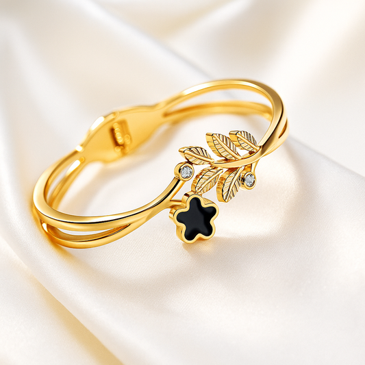 Midnight Bloom Bangle – Enchanted Elegance Collection