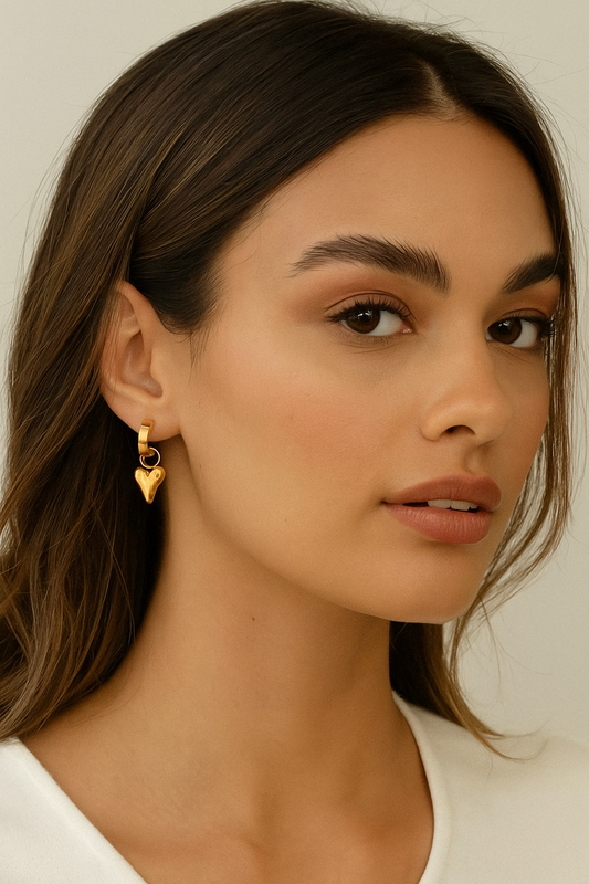 ✨ Golden Heart Huggie Hoop Earrings ✨